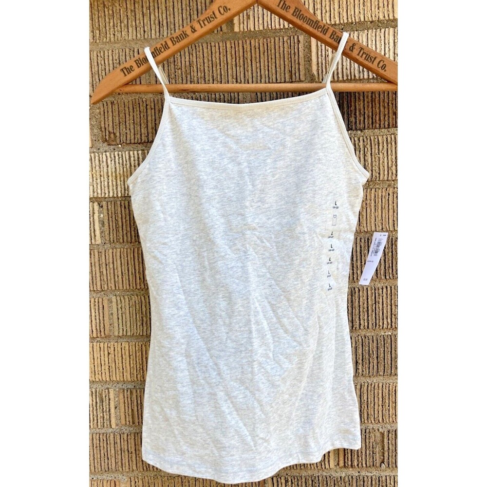 Old Navy Girls Camisole Large 10-12 Gray Fitted Stretch Cotton Layering Tank
